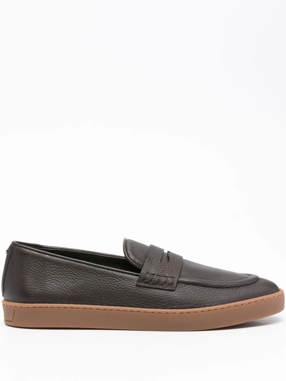 Canali penny leather loafers Brown