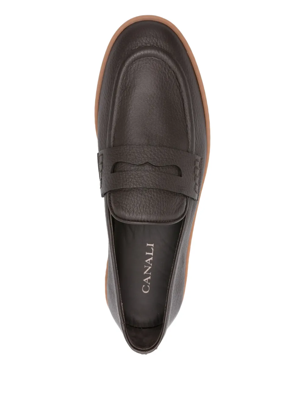 Canali Leren loafers Bruin