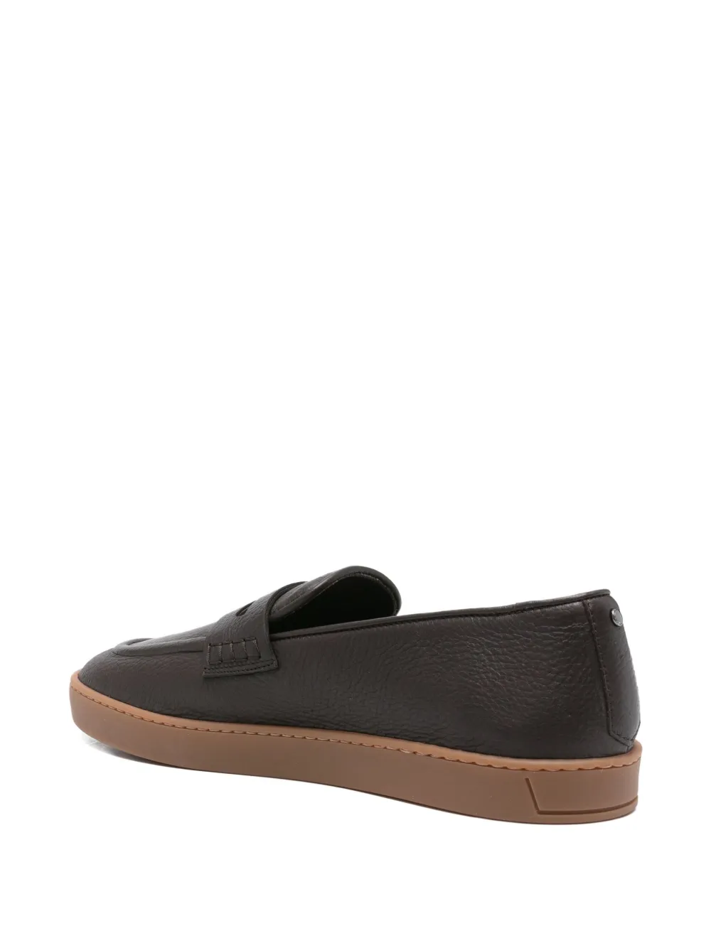 Canali Leren loafers Bruin