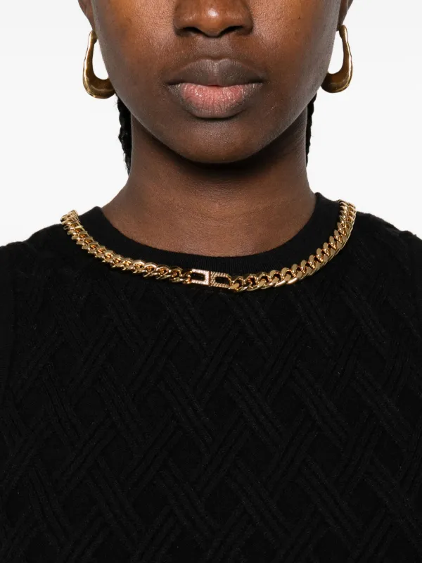 Elisabetta Franchi chain-embellished diamond-pattern Crop Elisabetta Franchi chain-embellished diamond-pattern Crop