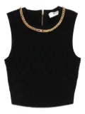 Elisabetta Franchi chain-embellished diamond-pattern crop top - Black