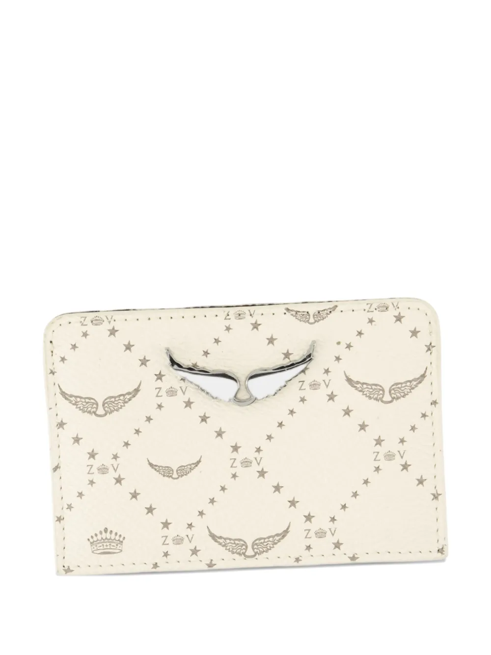 Zadig & Voltaire Zv Pass Monogram Card Case In White