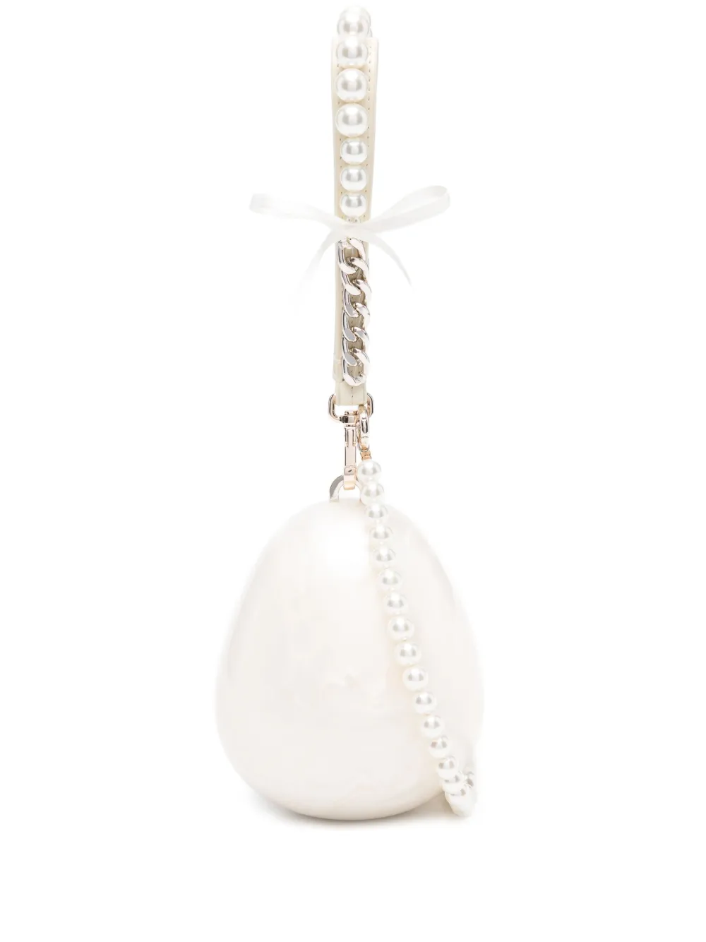 Simone Rocha pearl-embellished chain-detail egg bag Wit