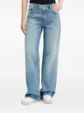 HUGO smiley-face logo wide-leg jeans - Blue