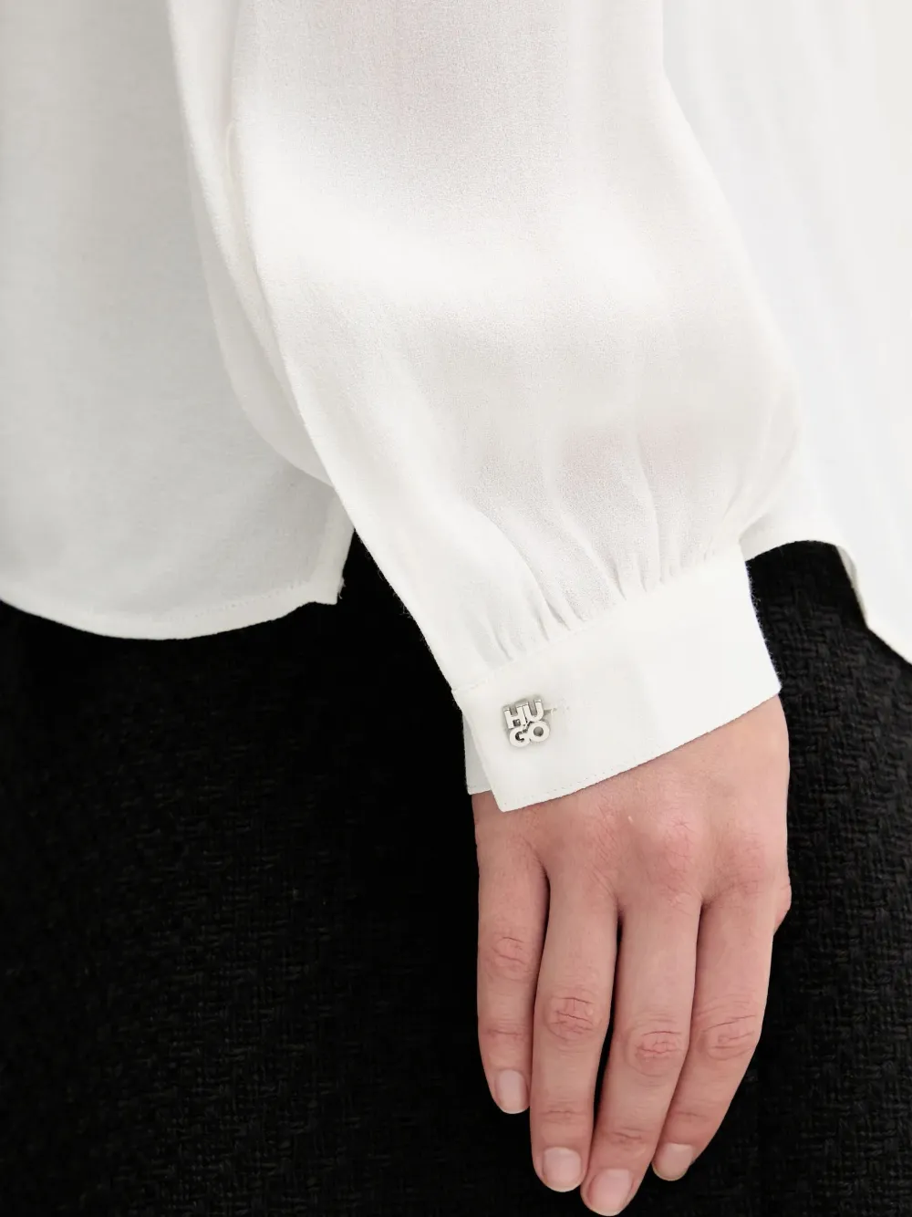 HUGO Shirt met strikdetail Wit