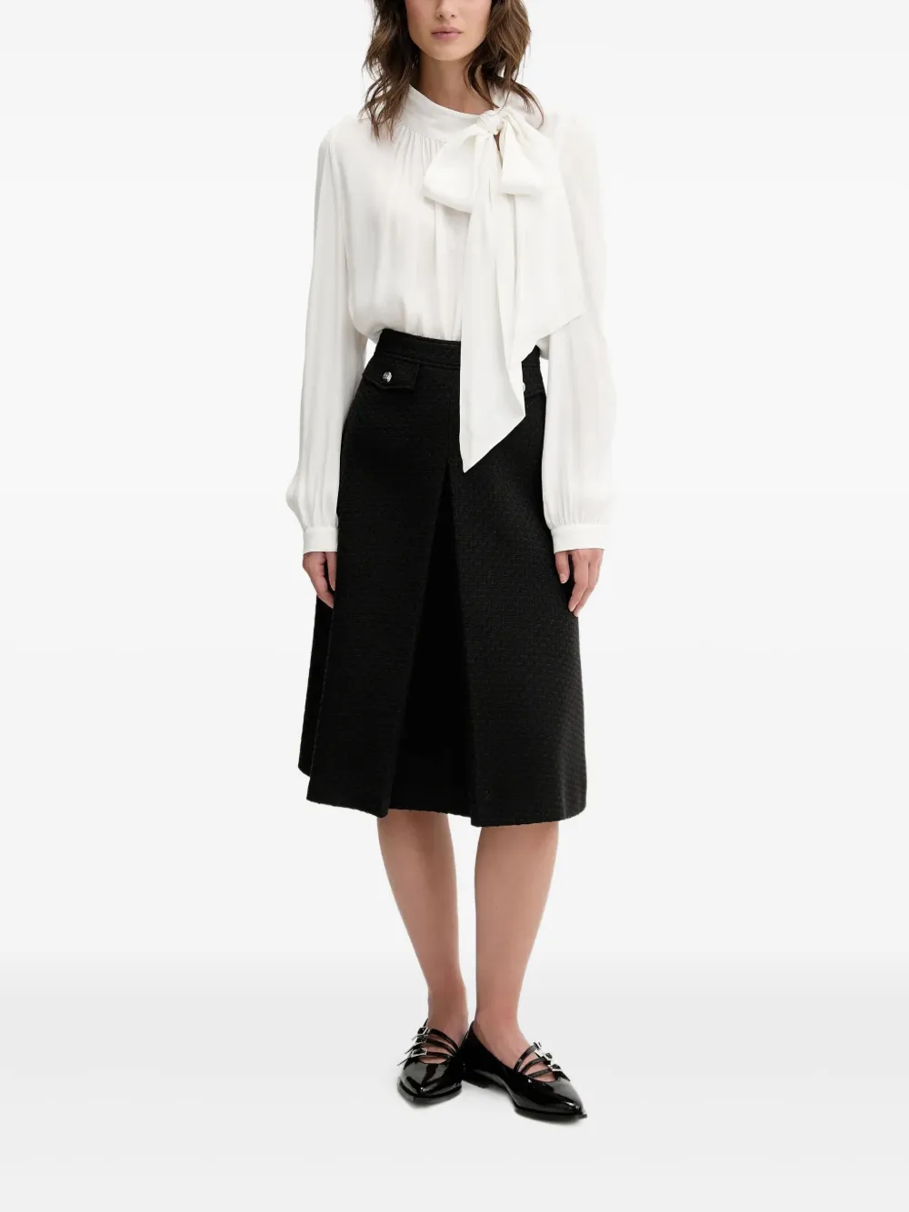 HUGO bow-detail blouse - Wit