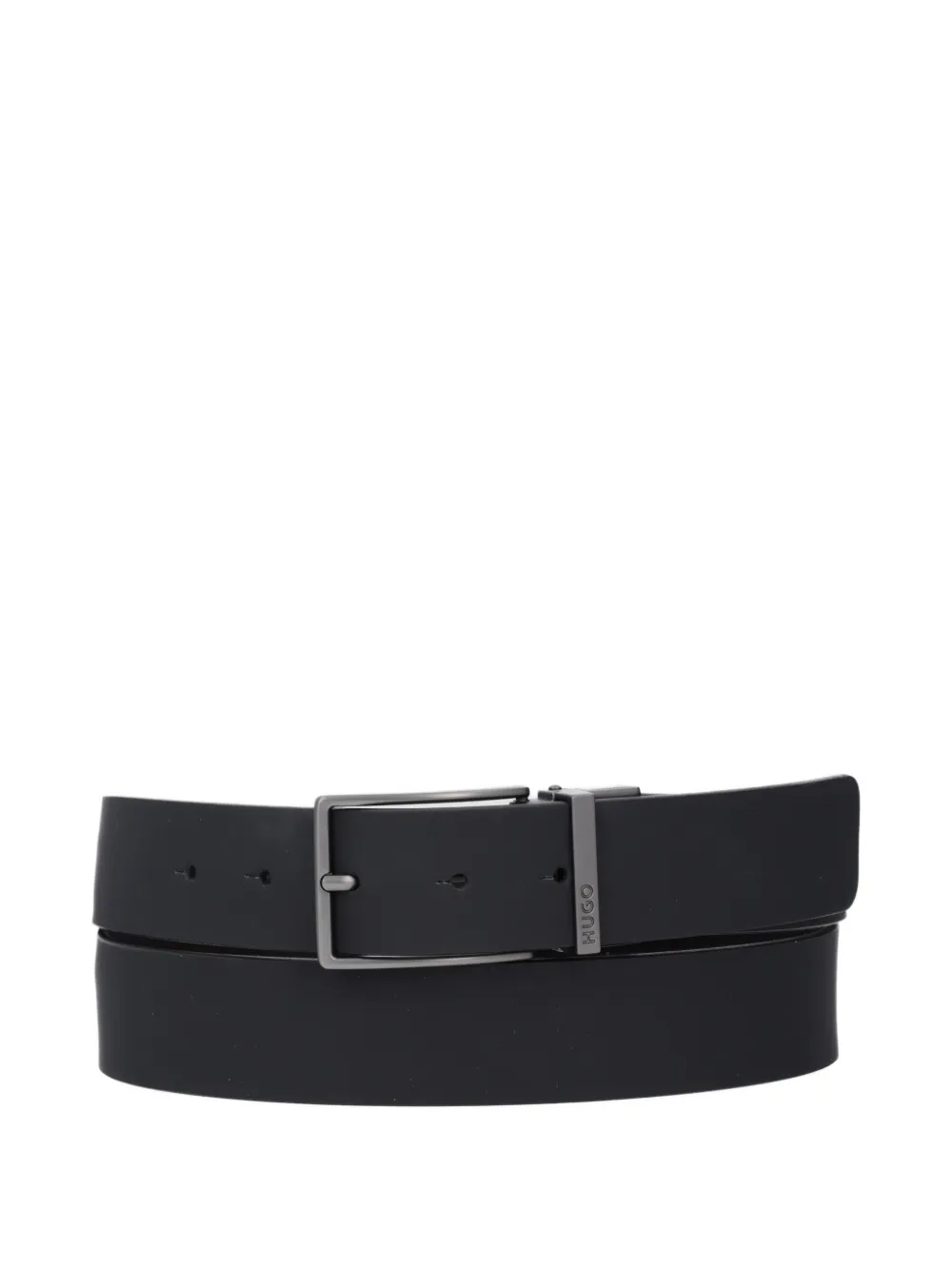 HUGO logo-buckle leather belt - Nero