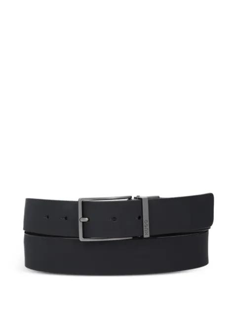 HUGO logo-buckle leather belt