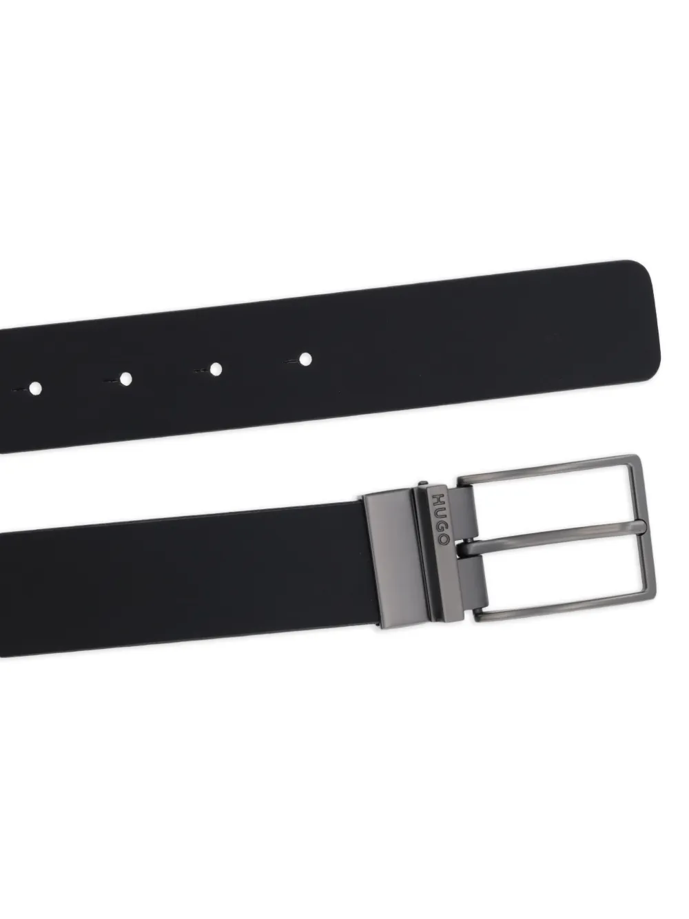 Hugo Boss Logo-buckle Leather Belt In Black