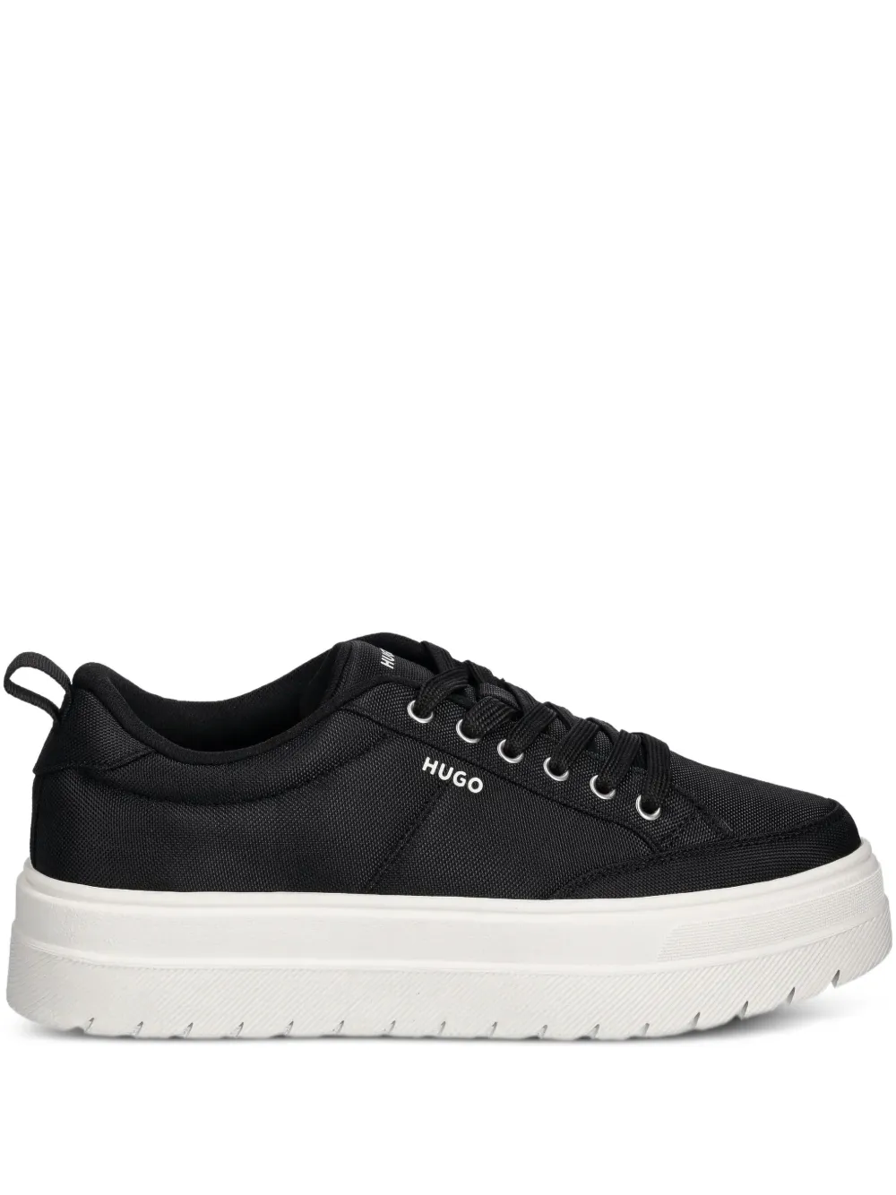 Hugo Boss Lace-up Platform Sneakers In Black