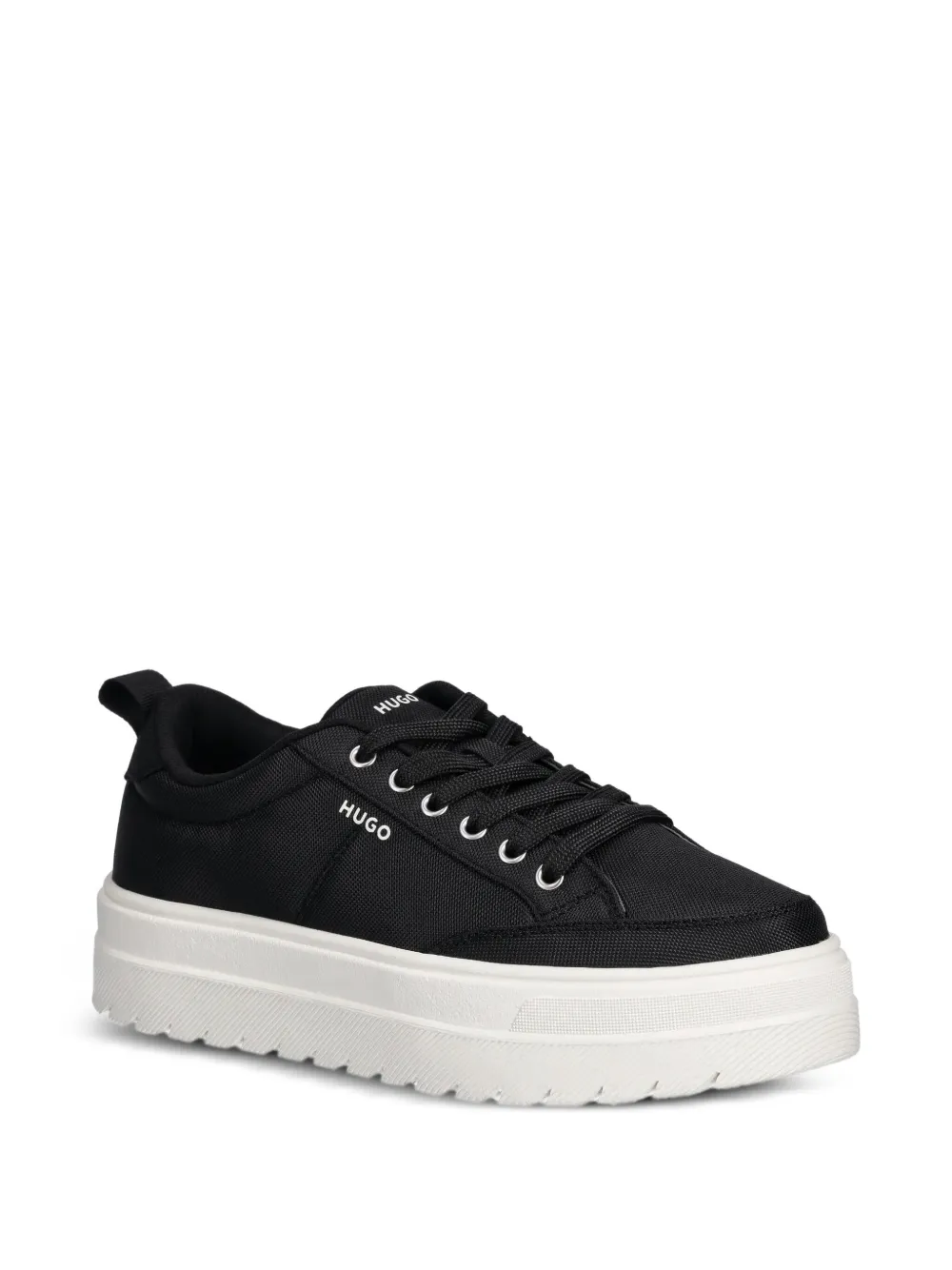 Hugo Boss Lace-up Platform Sneakers In Black