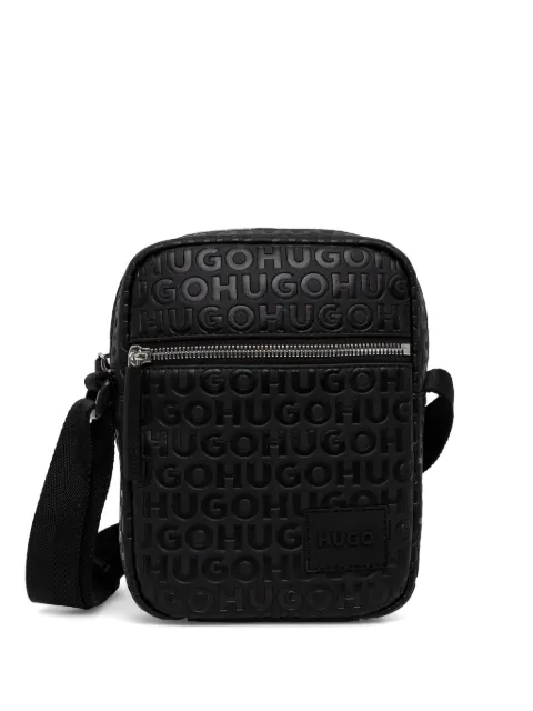 HUGO debossed-logo messenger bag
