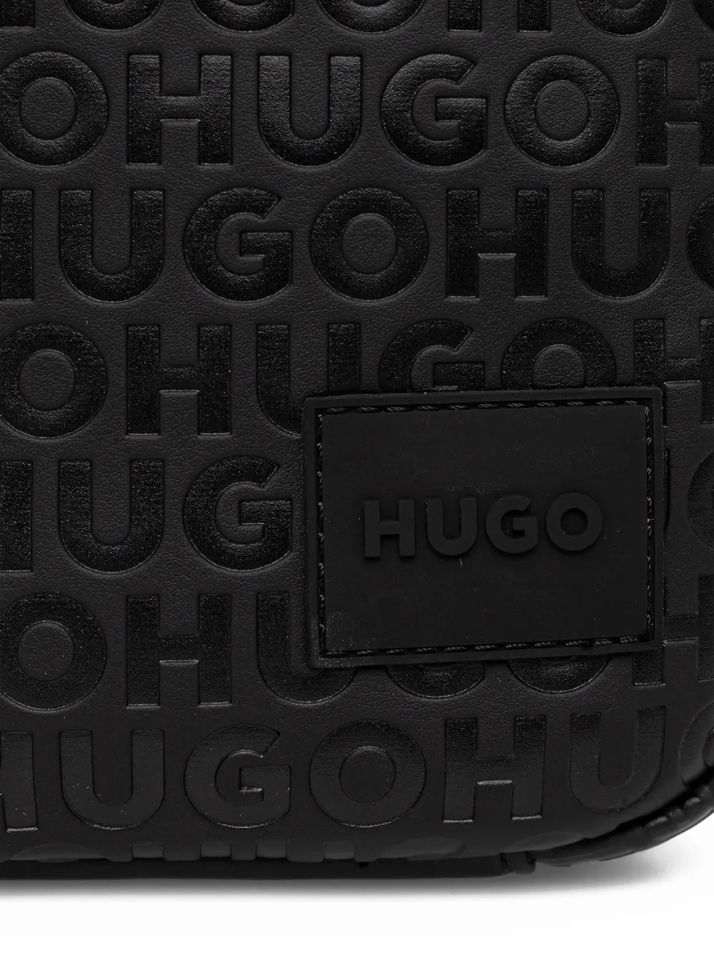 HUGO Messengertas met logo-reliëf Zwart