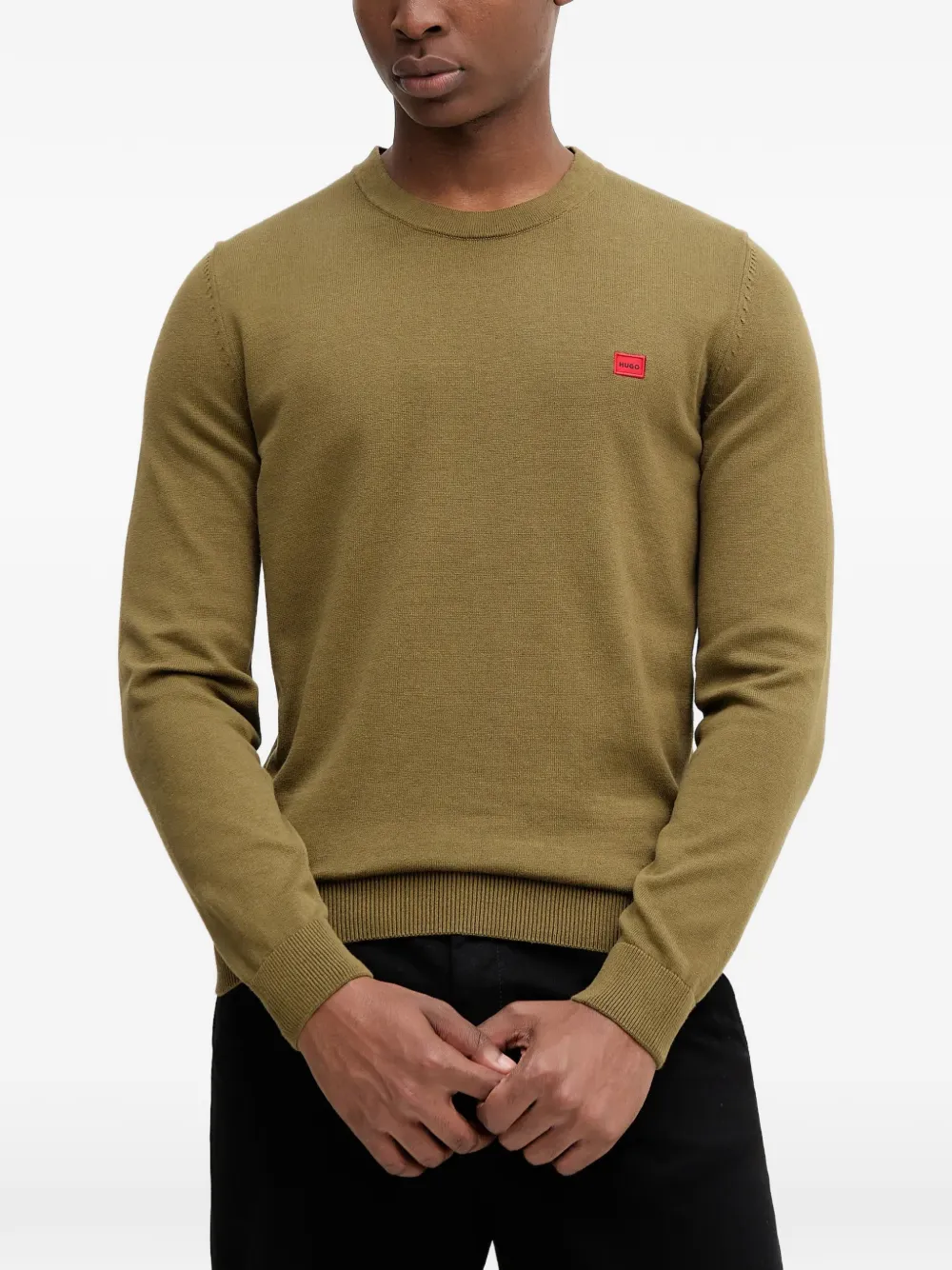 HUGO pull à patch logo | vert | Image 1