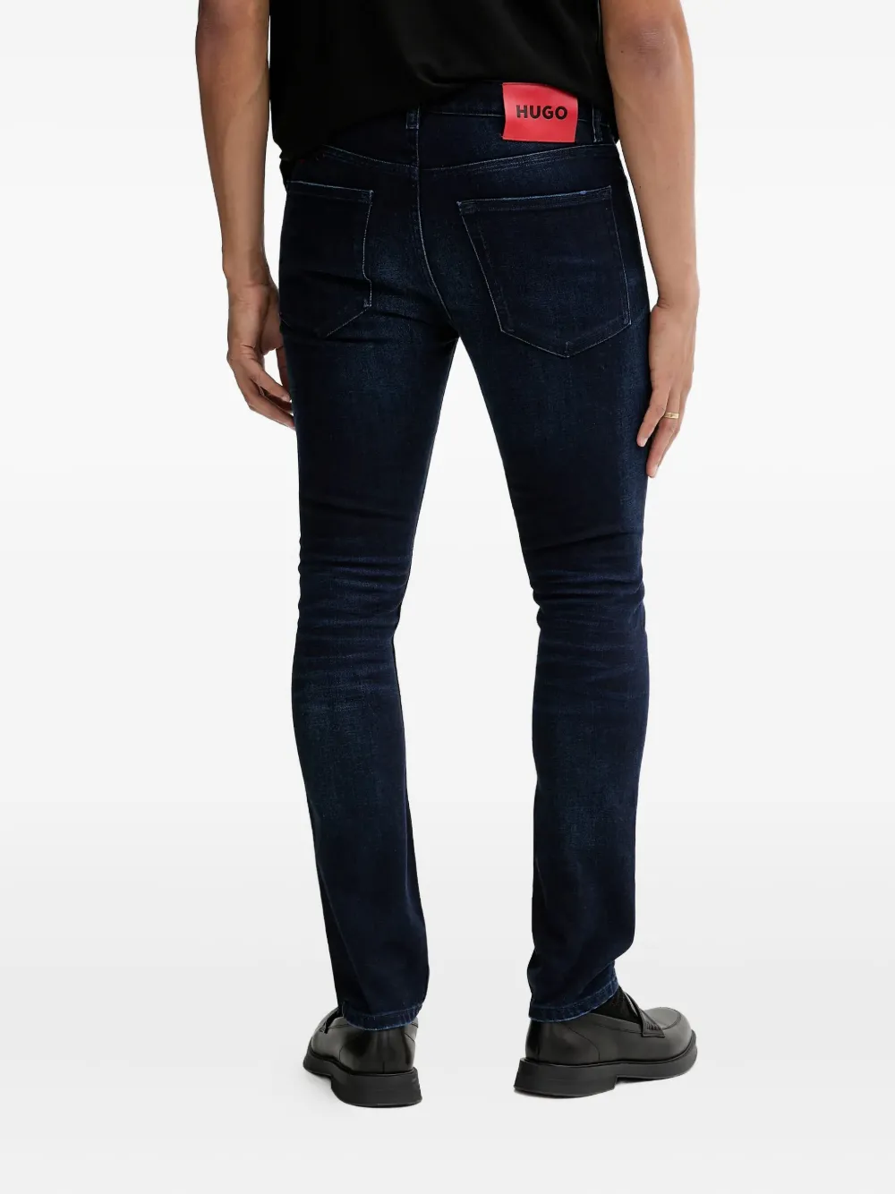 HUGO Jeans met logopatch Blauw
