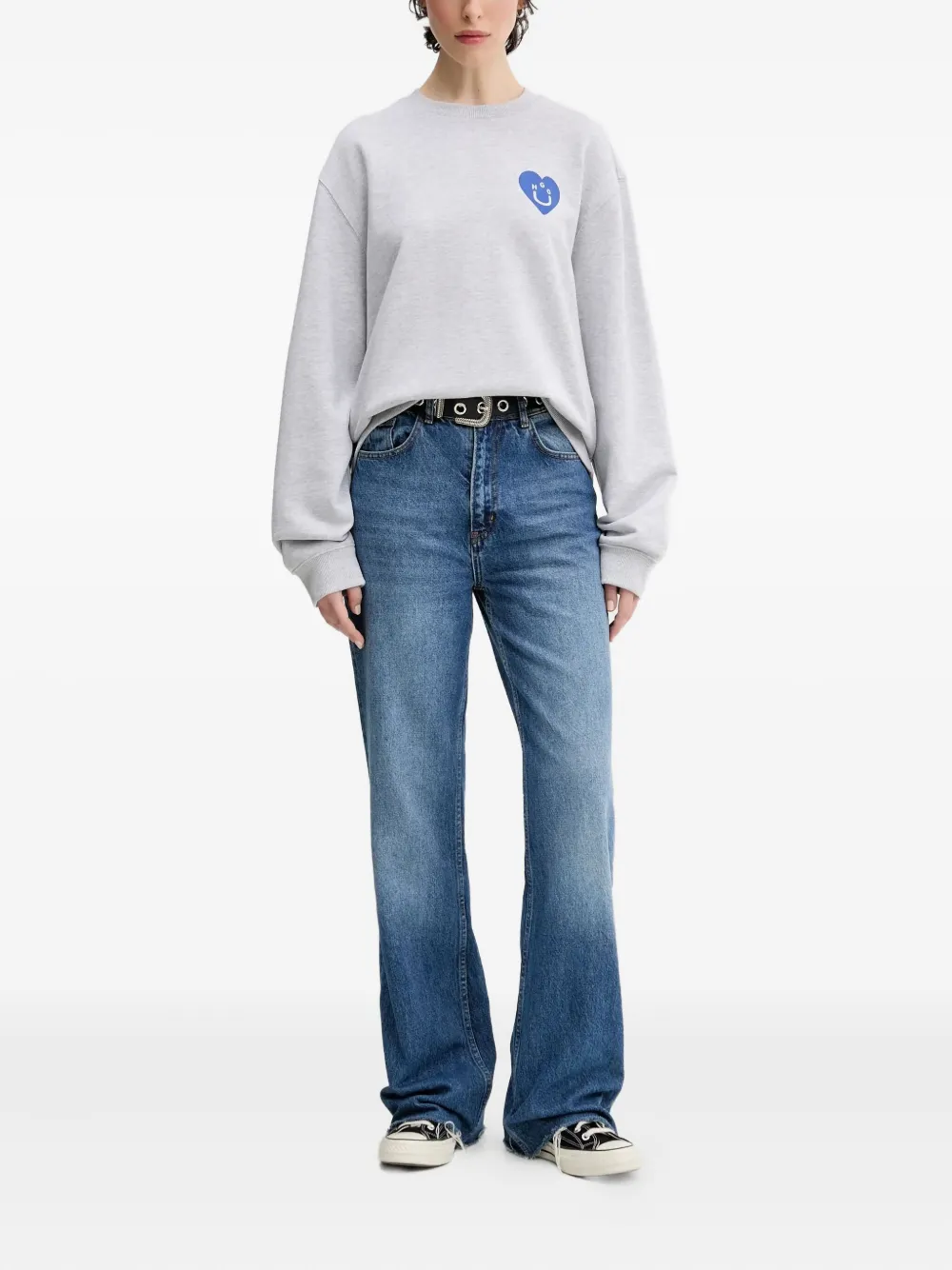 HUGO Sweater met logo Grijs