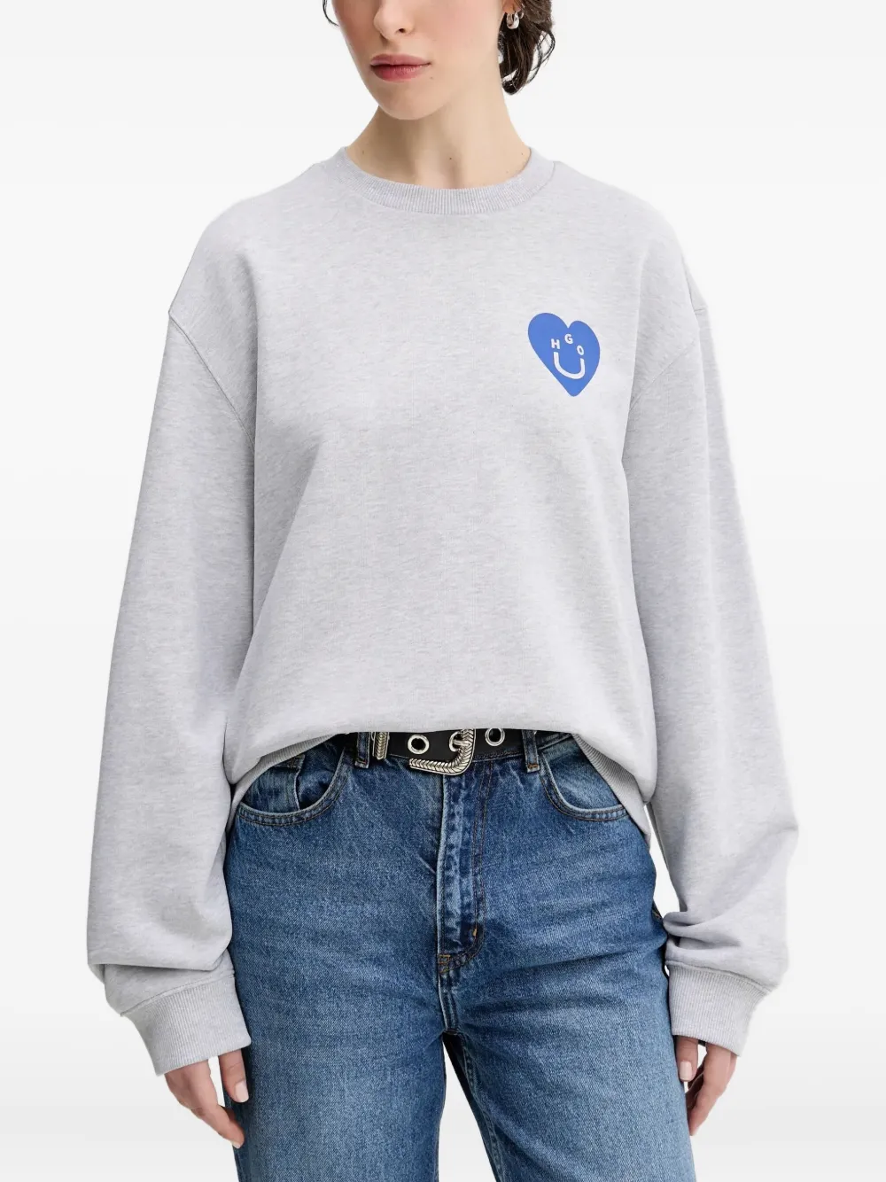 HUGO Sweater met logo Grijs