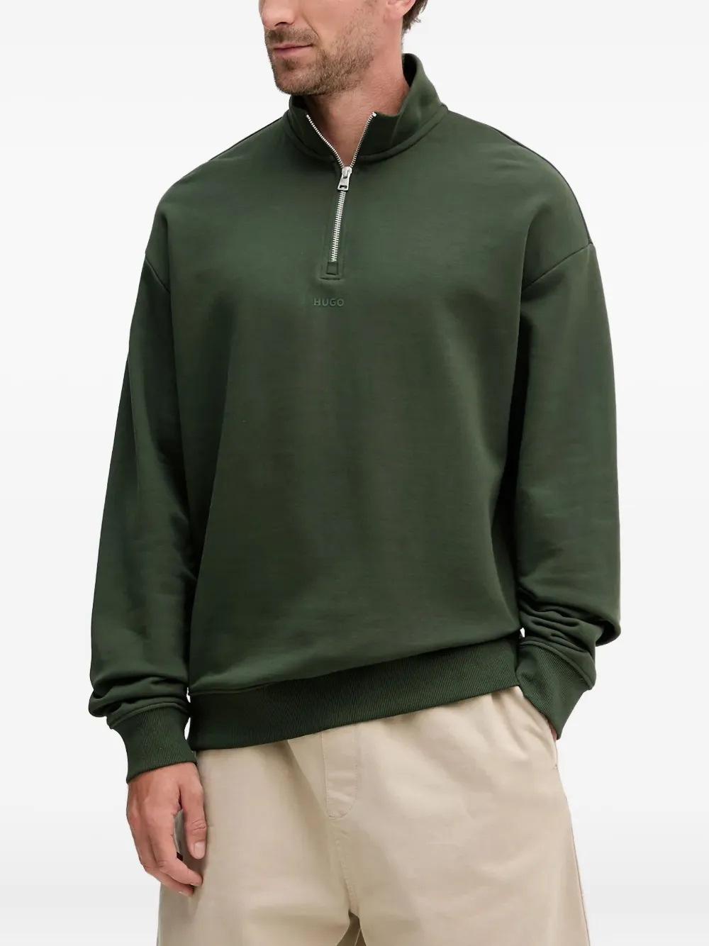 HUGO logo-detail sweatshirt | Green | Image 1