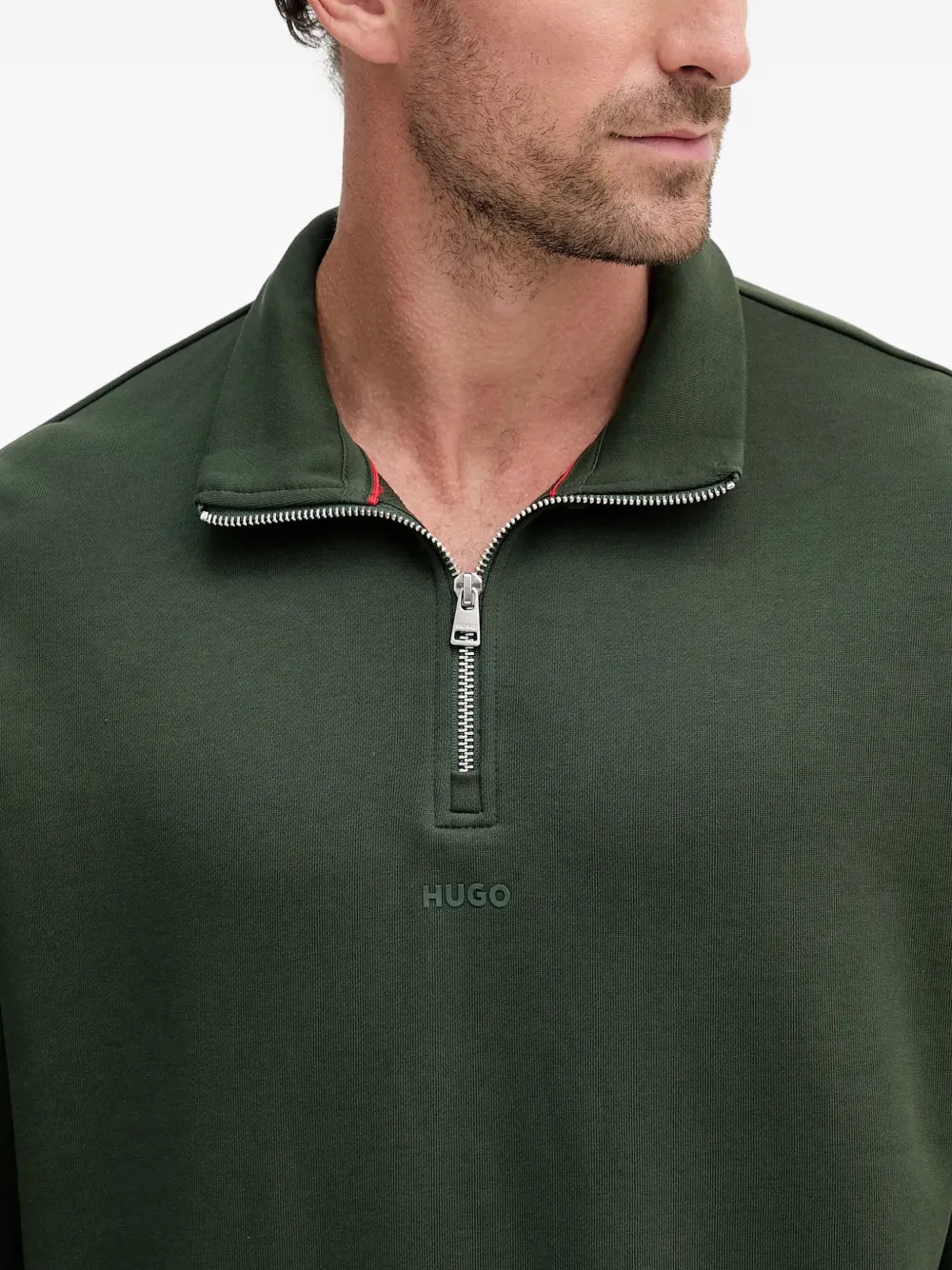 HUGO Sweater met logo Groen