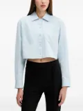 HUGO heart-embroidered pocketed shirt - Blue