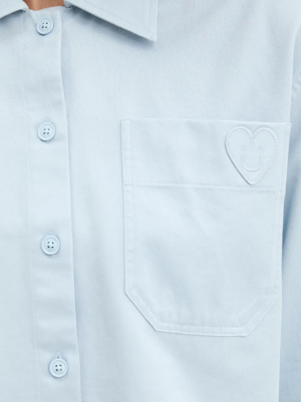 HUGO Blouse met geborduurd hart en zakken Blauw