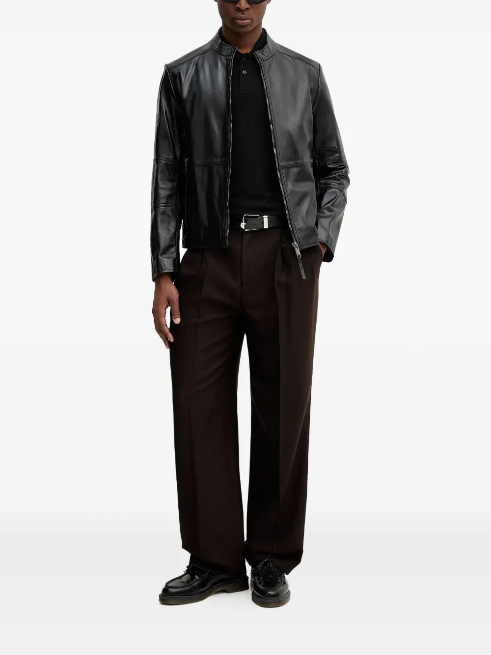 HUGO zip-fastening leather jacket | Leather Jackets | Image 2