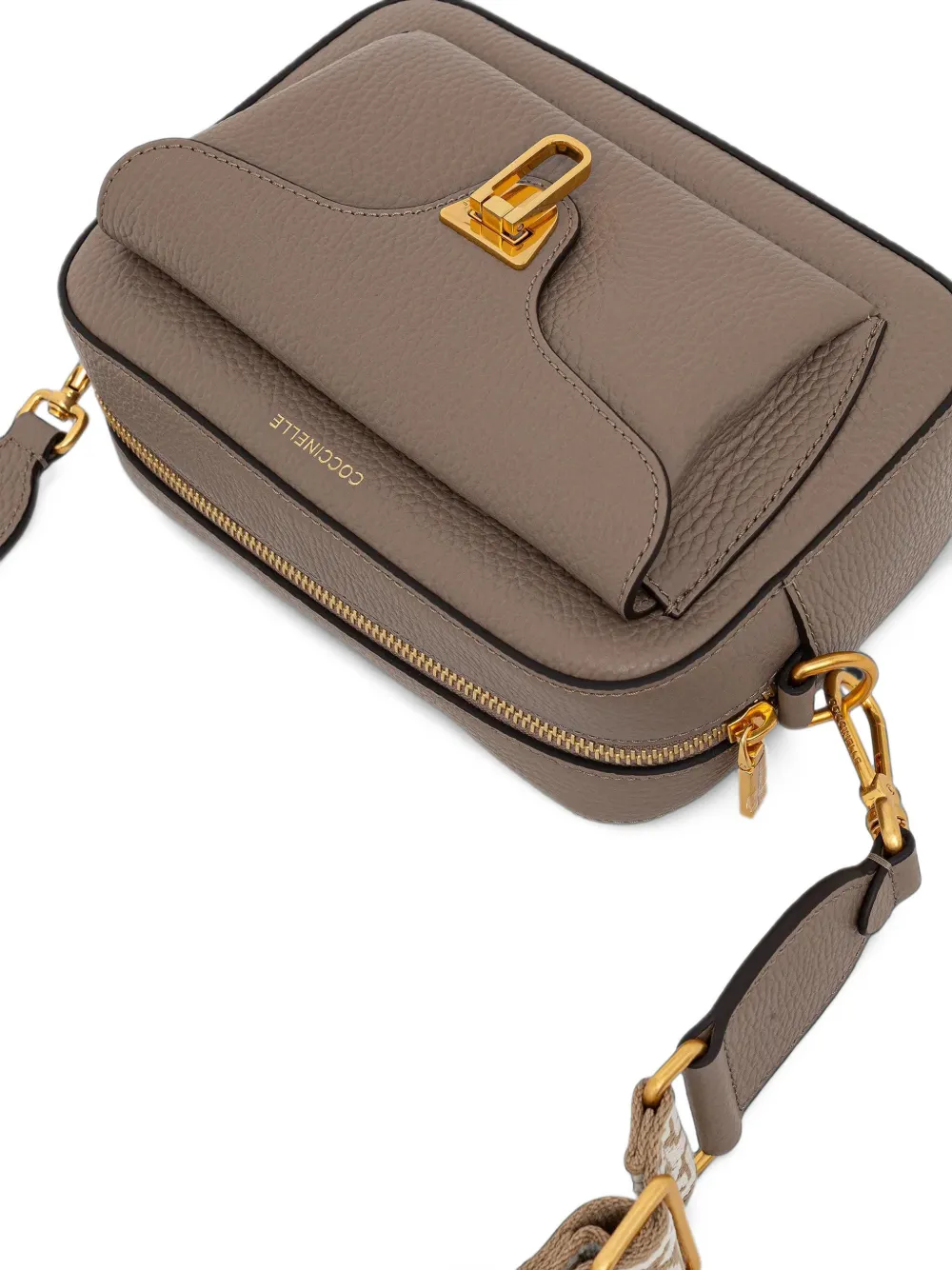 Coccinelle grainy-leather crossbody bag Beige