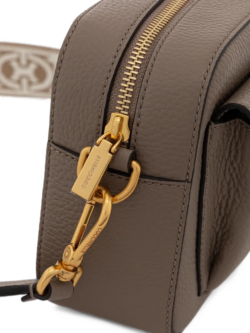 Coccinelle grainy-leather crossbody bag Beige