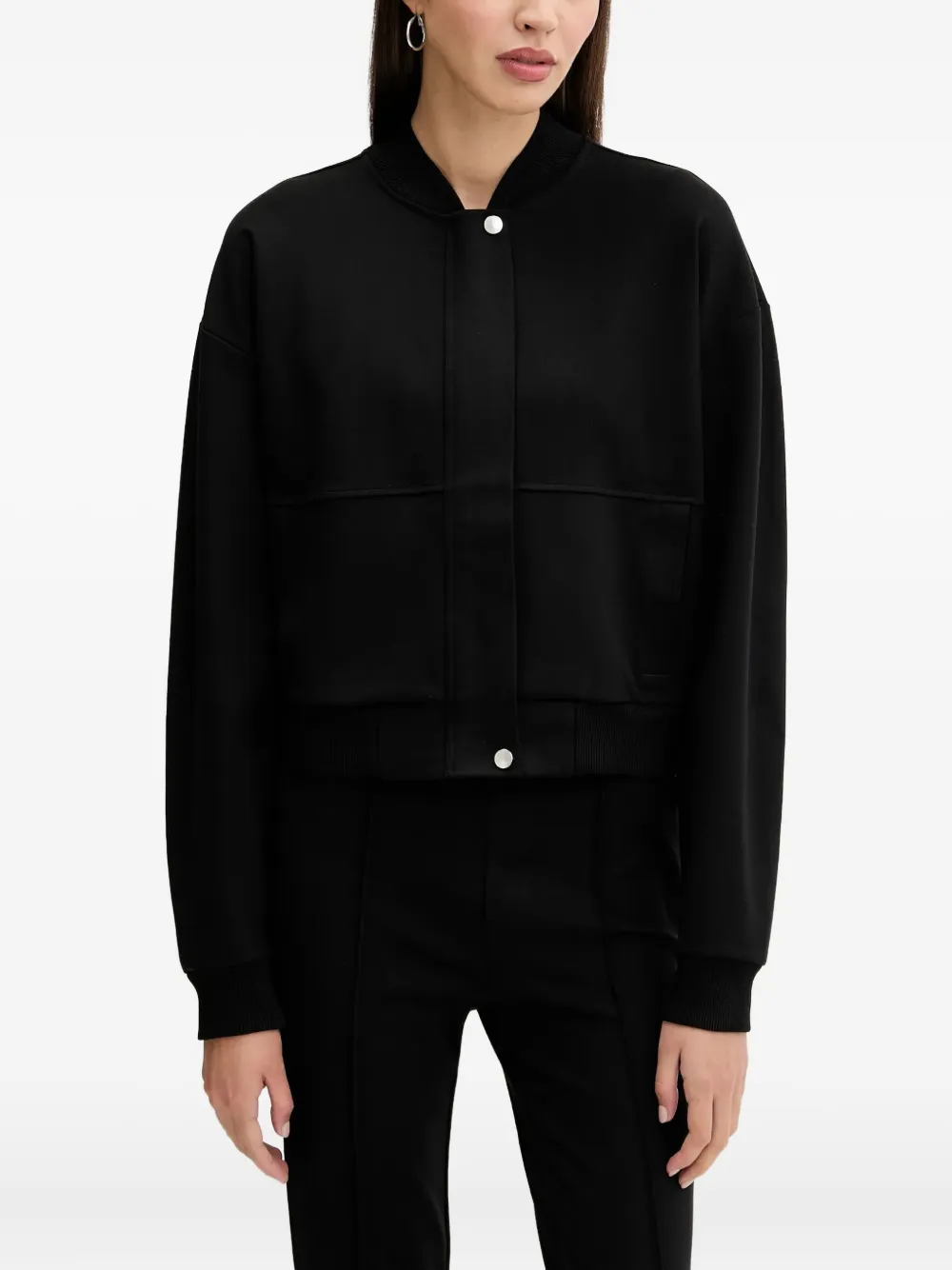 Hugo Boss Panelled Bomber Jacket In Black