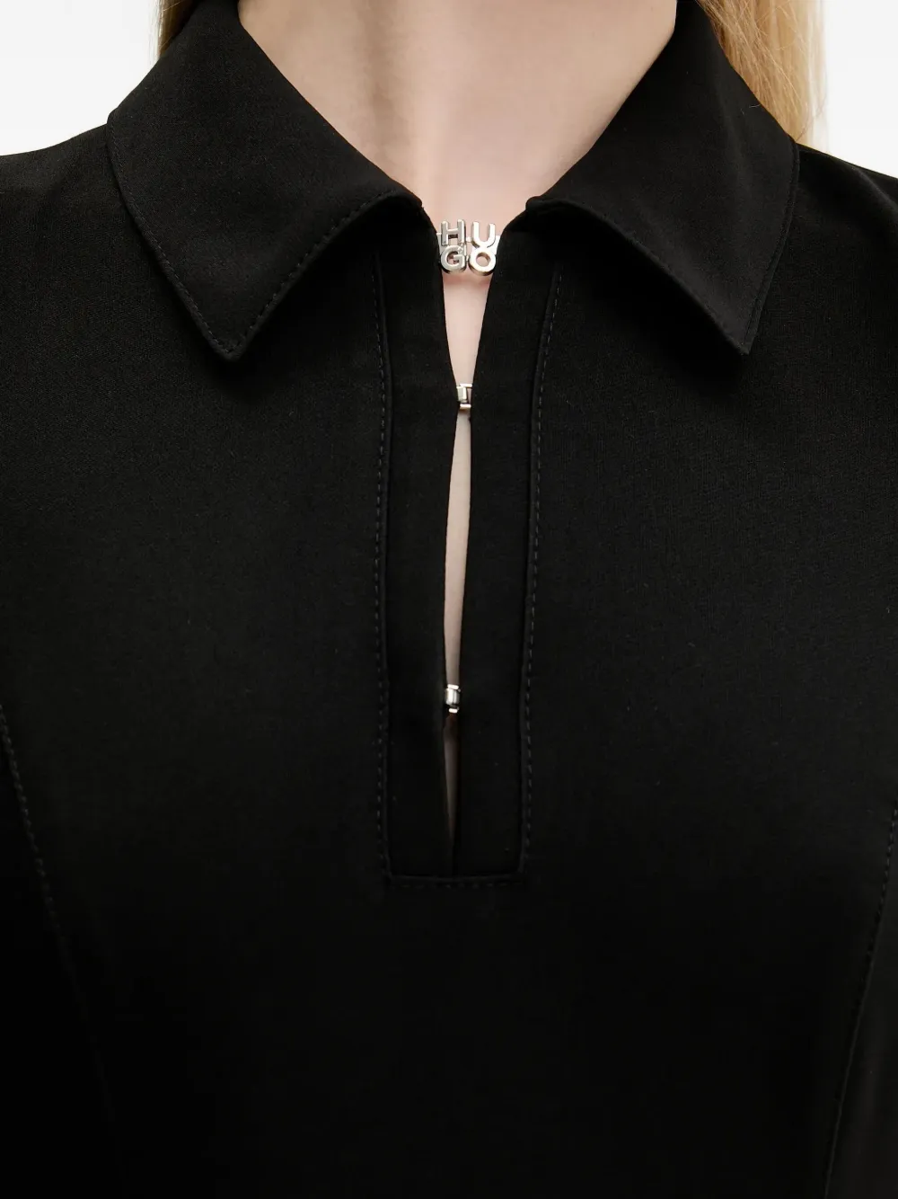 Hugo Boss Short Sleeve Mini Dress In Black