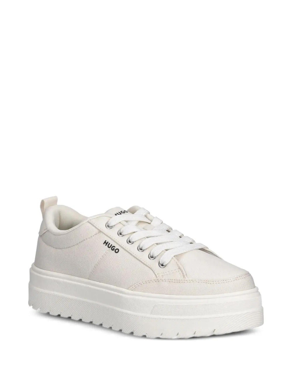 Hugo Boss Logo-embellished Platform Sneakers In Neutral