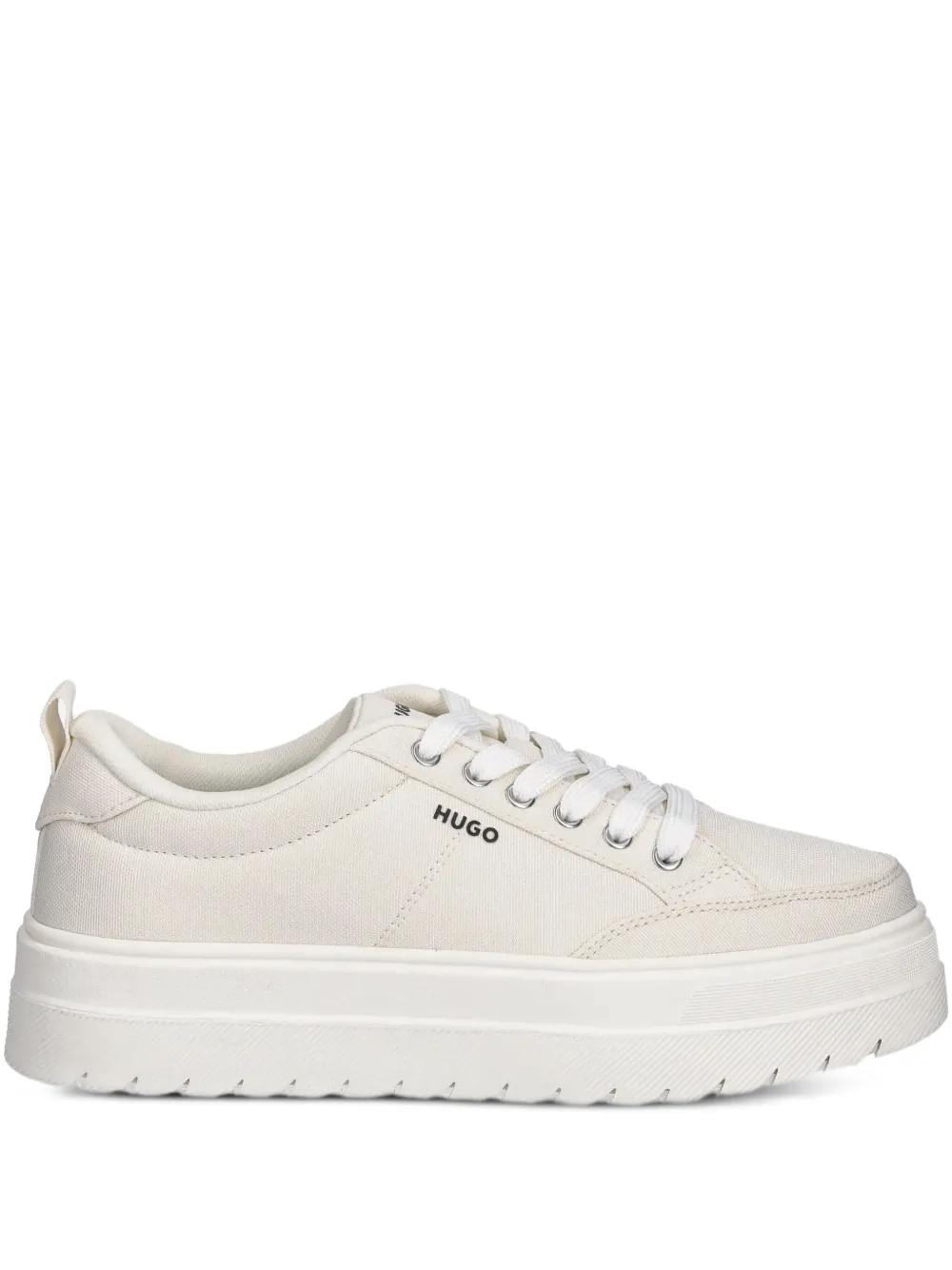 Hugo Boss Logo-embellished Platform Sneakers In Neutral