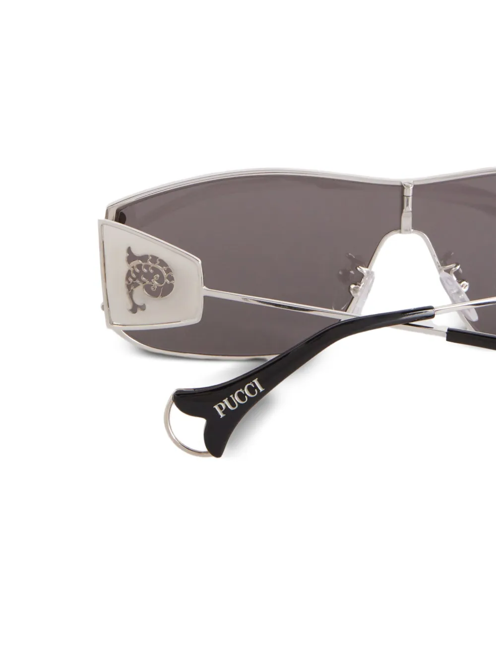 PUCCI Zonnebril met geometrisch montuur en logodetail Zilver