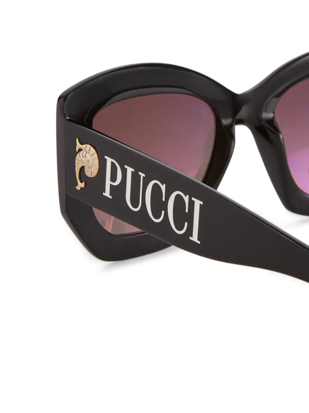 PUCCI Zonnebril met geometrisch montuur en logodetail Zwart