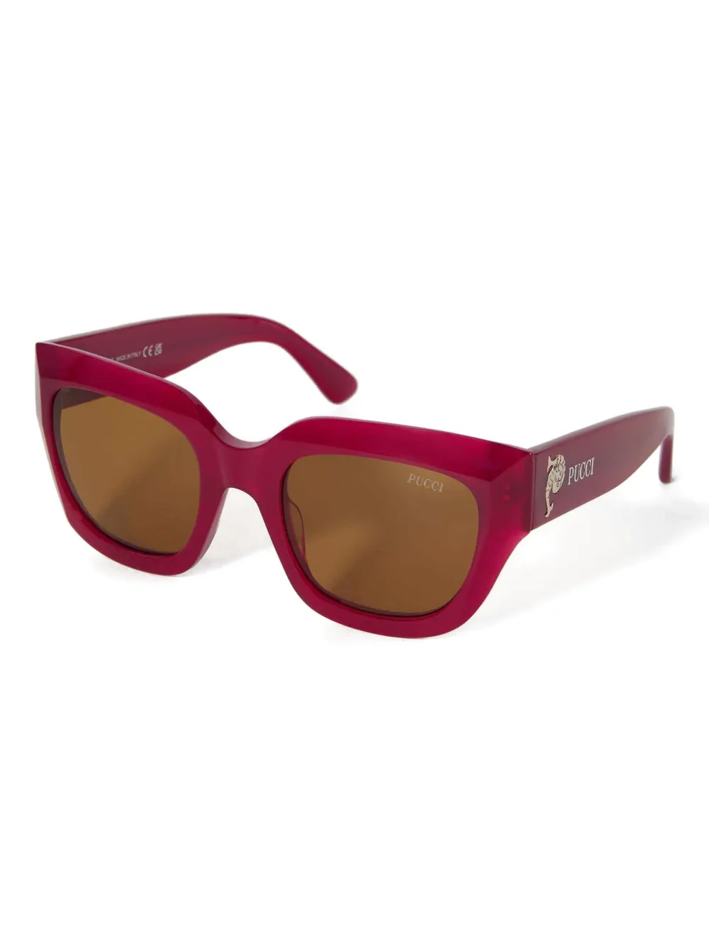 PUCCI square logo-print sunglasses - Rood