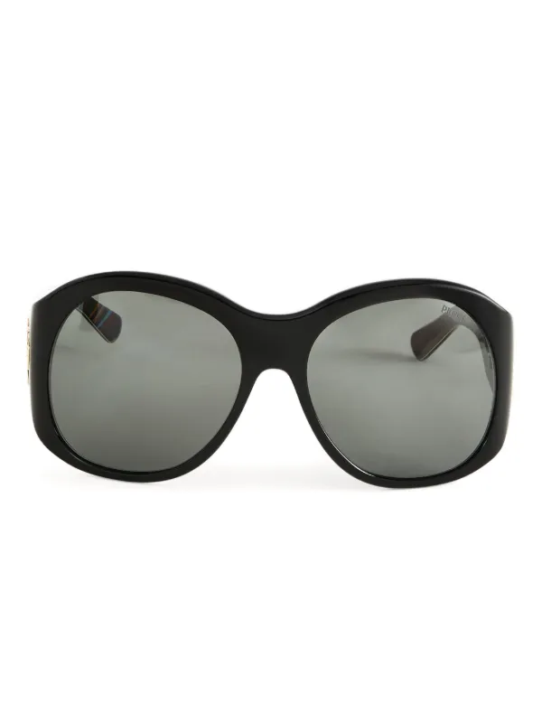 Pucci Round-frame Logo-detail Sunglasses in Black