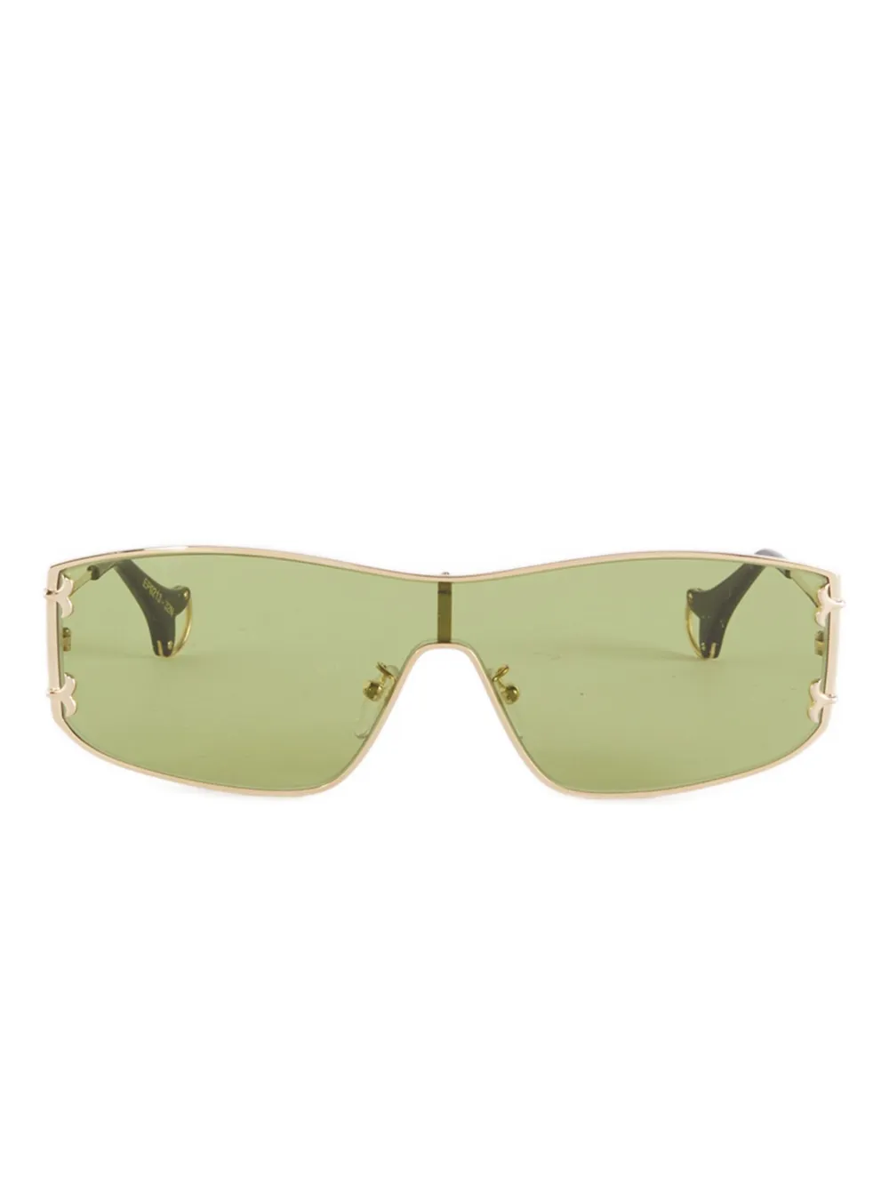 PUCCI Zonnebril met shield montuur en uitgesneden logo Goud