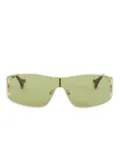 PUCCI logo cut-out shield-frame sunglasses - Gold