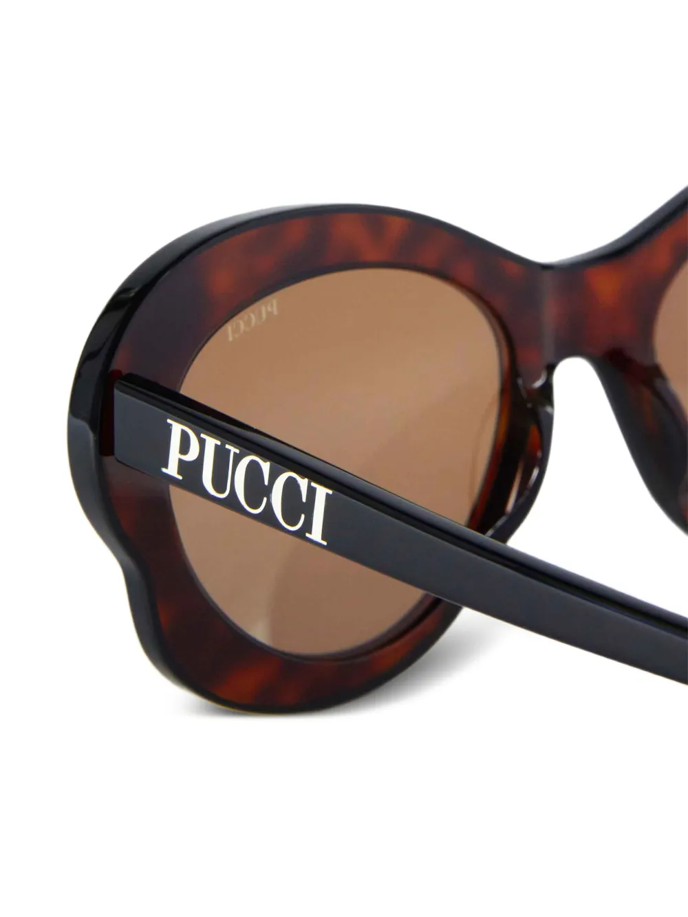 PUCCI Zonnebril met sculpturaal rond montuur Bruin