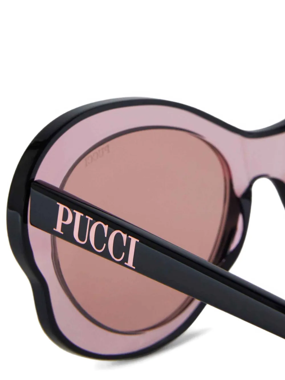 PUCCI Zonnebril met sculpturaal rond montuur Roze