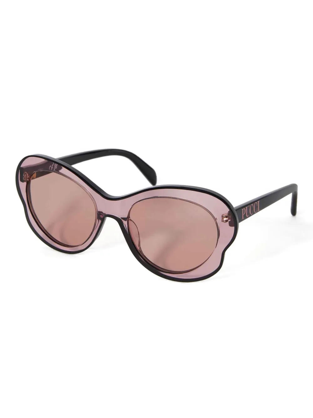 PUCCI sculptural round-frame sunglasses - Roze