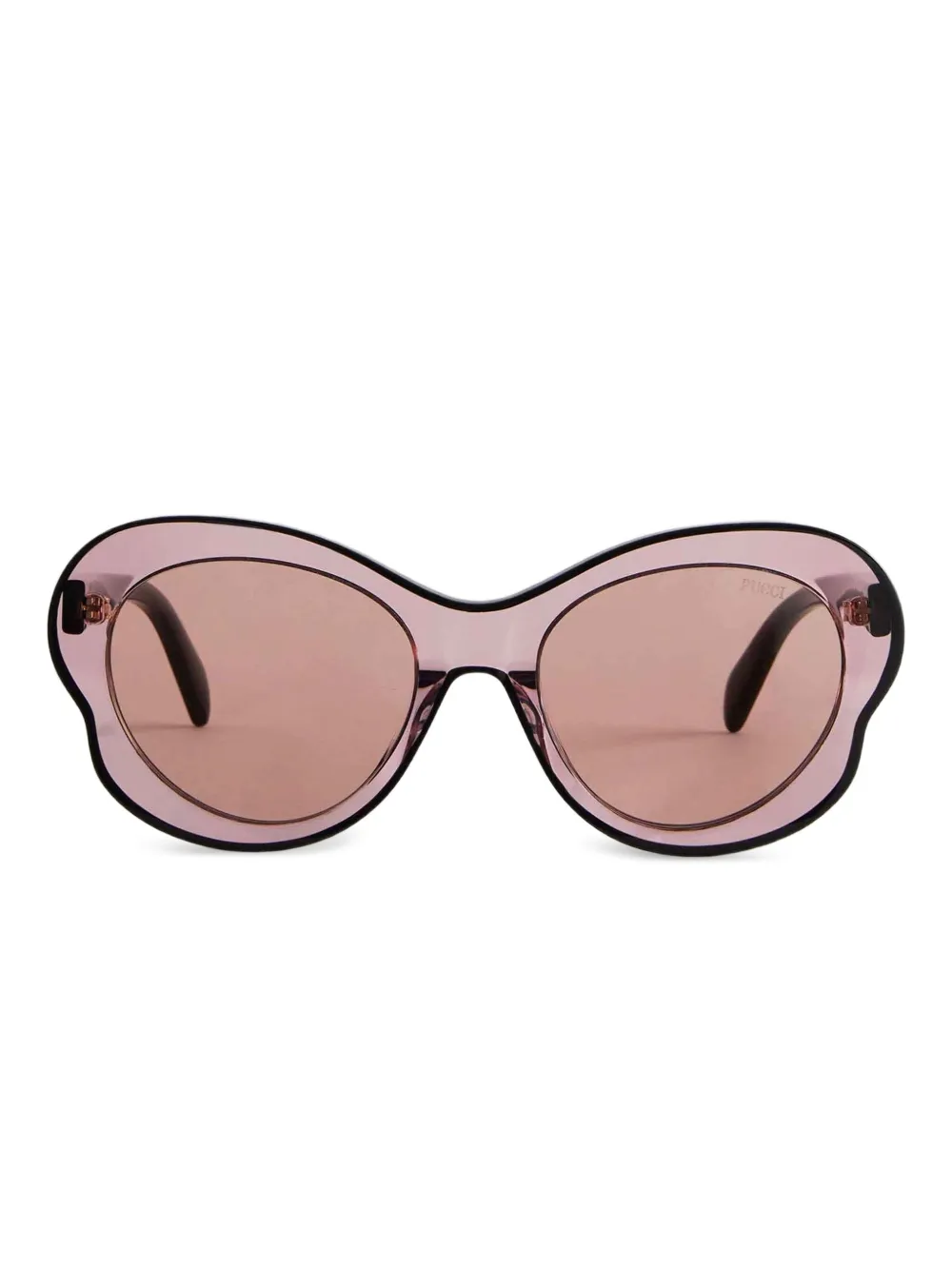 PUCCI Zonnebril met sculpturaal rond montuur Roze
