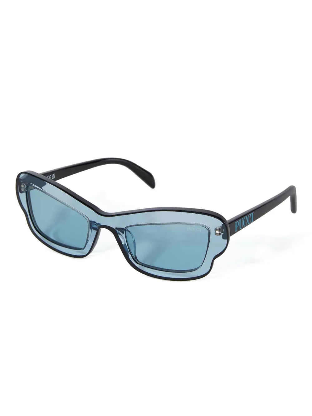 PUCCI geometric-frame sunglasses - Blauw