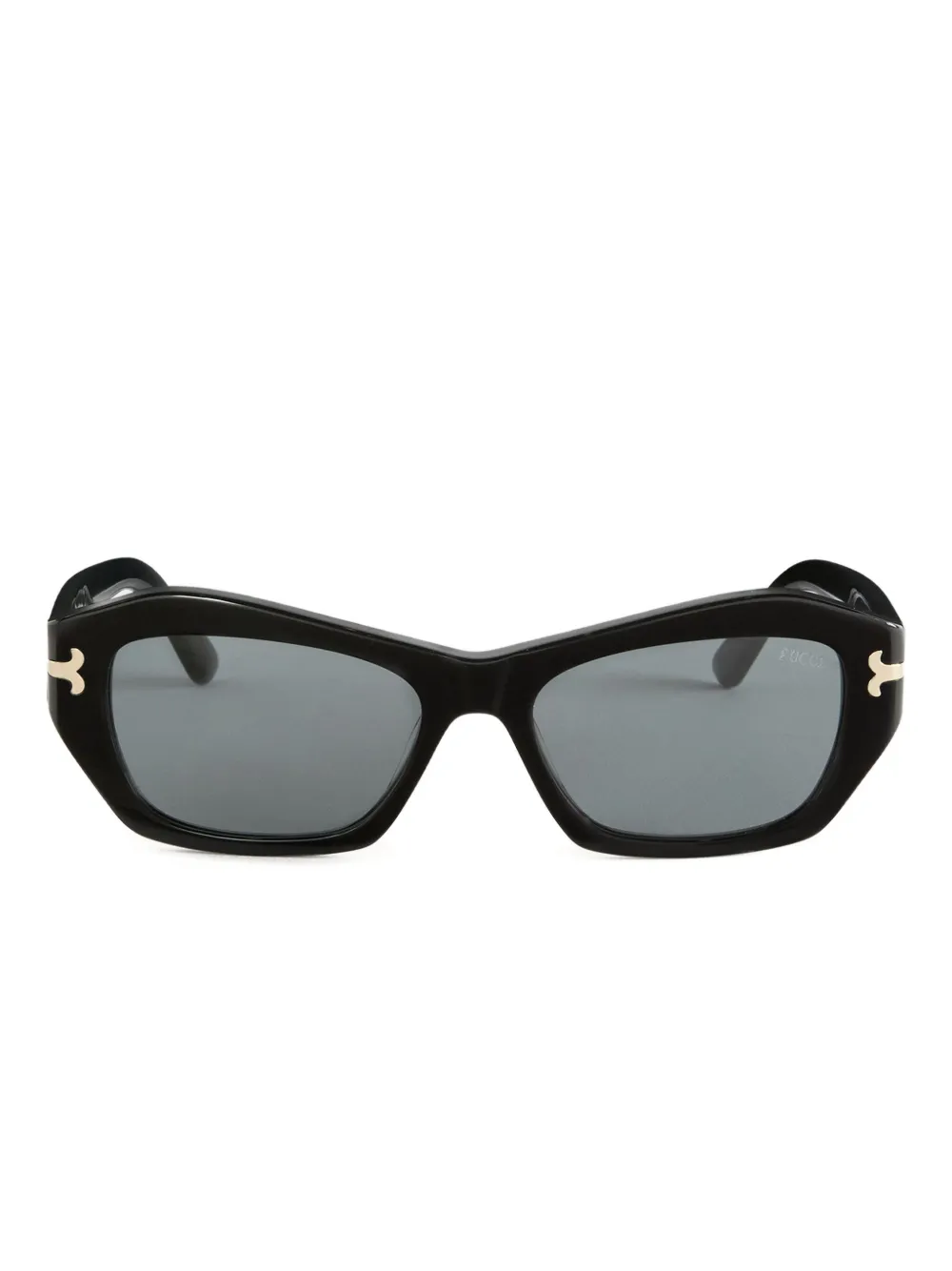 PUCCI Zonnebril met geometrisch montuur en gouden detail Zwart