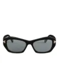 PUCCI geometric gold-detail sunglasses - Black