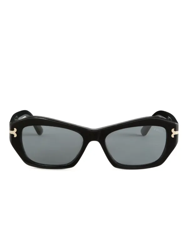 Pucci Geometric Gold-detail Sunglasses in Black