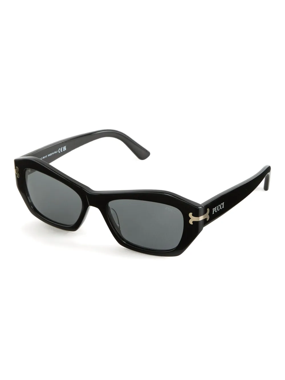 PUCCI geometric gold-detail sunglasses - Zwart