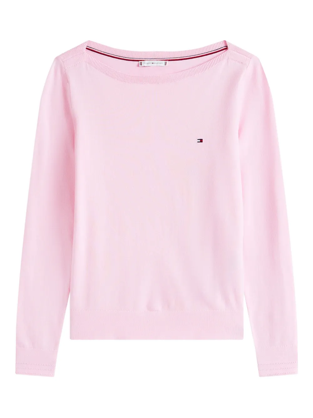 Tommy Hilfiger Boat-neck Cotton Sweater In Pink