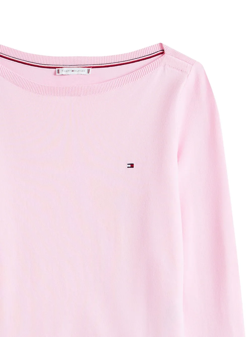 Tommy Hilfiger Boat-neck Cotton Sweater In Pink