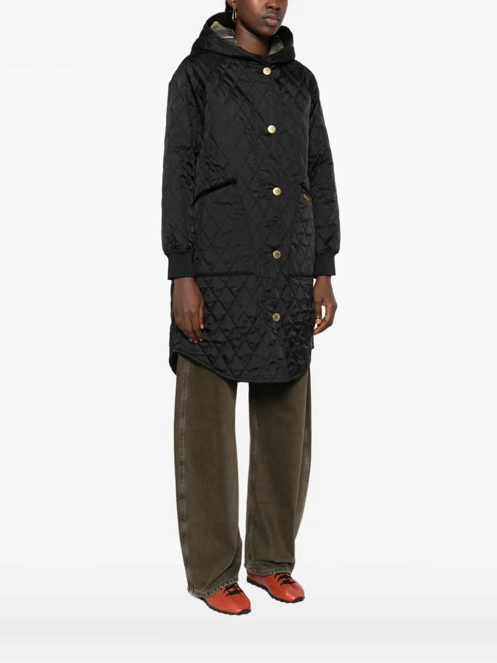 Barbour Gevoerd jack met capuchon Zwart